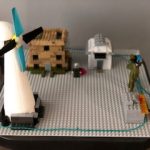 Al terminar obtuve un mini aerogenerador que funciona, aprendí que el viento se genera por el movimiento del aire frío y caliente causado por el sol, también que el generador puede transformar el movimiento de las hélices en energía eléctrica por medio de inducción electromagnética. Al aplicar viento a la hélice el molino genera energía suficiente para iluminar los leds. Figura 7. Maqueta terminada.