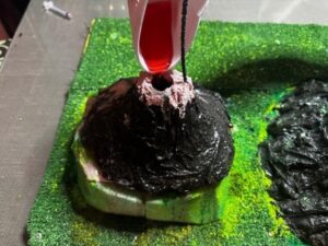 mezcla de ingredientes para la lava